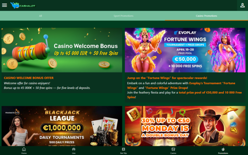 Cashalot_casino_bonus_screen