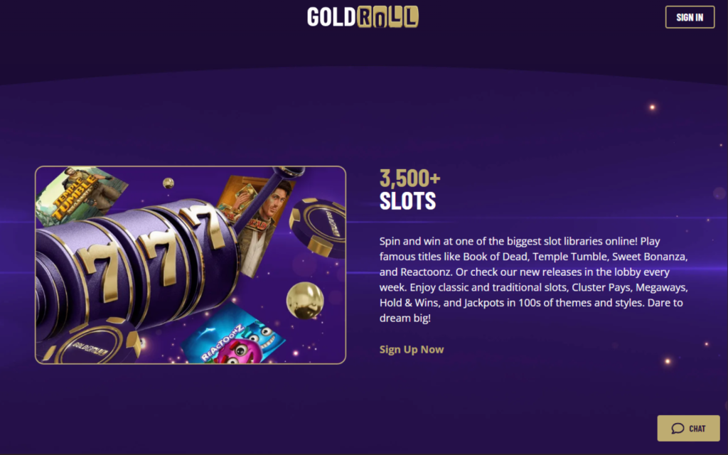 Goldroll_casino_games_screen