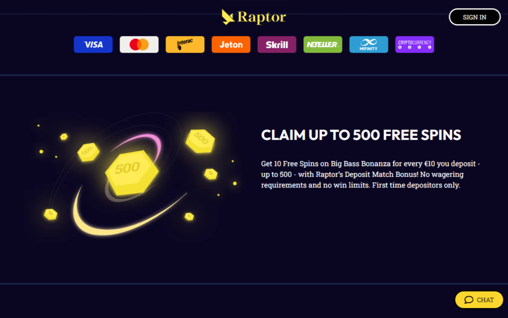 Raptor_casino_bonus_screen